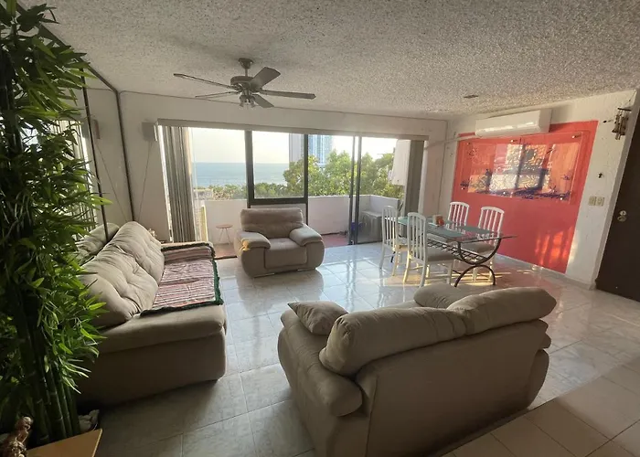 Roca Sola, Departamento Privado Con Vista Al Mar, Alberca, Terraza Y Aire Acondicionado